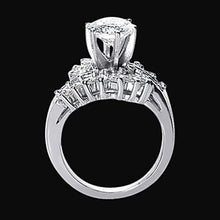 Afbeelding in Gallery-weergave laden, 3 karaat diamanten bloemen stijl verlovingsring dames sieraden wit goud - harrychadent.nl
