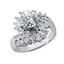 Afbeelding in Gallery-weergave laden, 3 karaat diamanten bloemen stijl verlovingsring dames sieraden wit goud - harrychadent.nl