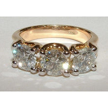 Afbeelding in Gallery-weergave laden, 3 karaat diamanten verlovingsring 3 stenen sieraden - harrychadent.nl