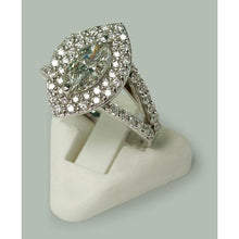 Afbeelding in Gallery-weergave laden, 3 karaat dubbele Halo Marquise diamanten verlovingsring gespleten schacht - harrychadent.nl