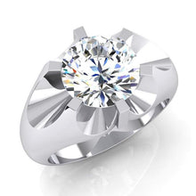 Afbeelding in Gallery-weergave laden, 3 karaat grote diamanten solitaire herenring wit goud - harrychadent.nl