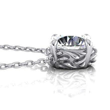 Afbeelding in Gallery-weergave laden, 3 karaat grote ronde diamanten halsketting hanger massief wit goud 14K - harrychadent.nl
