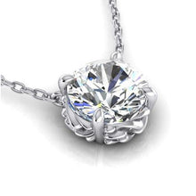 Afbeelding in Gallery-weergave laden, 3 karaat grote ronde diamanten halsketting hanger massief wit goud 14K - harrychadent.nl