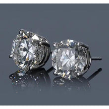 Afbeelding in Gallery-weergave laden, 3 karaat ronde diamanten oorknopjes - harrychadent.nl
