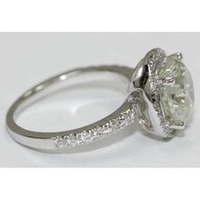Afbeelding in Gallery-weergave laden, 3 karaat ronde diamanten verlovingsring solitaire met accenten witgoud - harrychadent.nl
