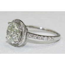 Afbeelding in Gallery-weergave laden, 3 karaat ronde diamanten verlovingsring solitaire met accenten witgoud - harrychadent.nl