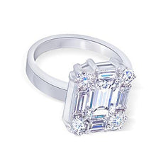 Afbeelding in Gallery-weergave laden, 3 karaats Emerald Center diamanten verlovingsring wit goud 14K - harrychadent.nl