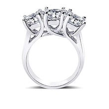 Afbeelding in Gallery-weergave laden, 3 karaats diamanten drie stenen ring dame massief wit goud - harrychadent.nl