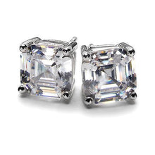 Afbeelding in Gallery-weergave laden, 3 karaats studs diamanten dames oorbel wit goud Asscher Diamond - harrychadent.nl