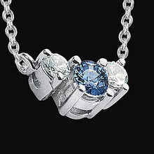 Afbeelding in Gallery-weergave laden, 3 stenen edelsteen hanger 1,45 ct. Blauwe diamanten 14K witgoud - harrychadent.nl