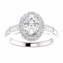 Afbeelding in Gallery-weergave laden, 3 stenen ovale en stokbrood verlovingsring 1,30 karaat witgoud 14K - harrychadent.nl