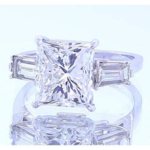 Afbeelding in Gallery-weergave laden, 3 stenen verlovingsring Princess Cut Diamond 3 karaat sieraden - harrychadent.nl