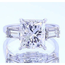 Afbeelding in Gallery-weergave laden, 3 stenen verlovingsring Princess Cut Diamond 3 karaat sieraden - harrychadent.nl