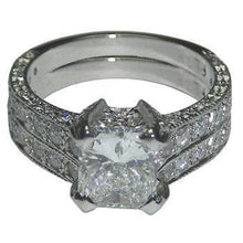 Afbeelding in Gallery-weergave laden, 3.50 Cts Echt Diamanten Verlovingsring en Band Set Wit Goud 14K - harrychadent.nl
