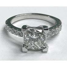 Afbeelding in Gallery-weergave laden, 3.50 Karaat Prinses Geslepen Echt Diamanten Ring Met Accenten Wit Goud 14K