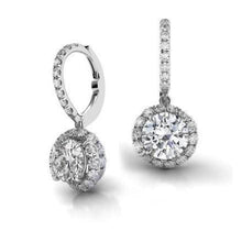 Afbeelding in Gallery-weergave laden, 3,5 karaat Ronde G-Vs2 Diamanten Leverback Earring paar wit goud 14K - harrychadent.nl