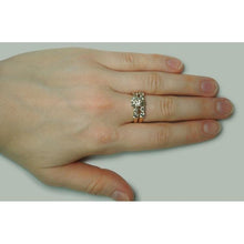 Afbeelding in Gallery-weergave laden, 3,51 ct ronde diamanten verlovingsring band set geel goud - harrychadent.nl