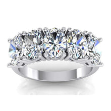 Afbeelding in Gallery-weergave laden, 3,75 ct ovaal geslepen Diamant 5 stenen halve eeuwigheid band gouden sieraden