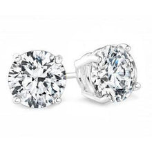 Afbeelding in Gallery-weergave laden, 3.10 ct Solitaire ronde geslepen diamanten oorknopjes wit goud 14k - harrychadent.nl