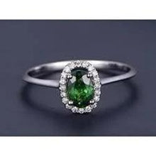 Afbeelding in Gallery-weergave laden, 3.2 ct ovale groene smaragd halo diamanten ring 14 kt wit goud Nieuw - harrychadent.nl