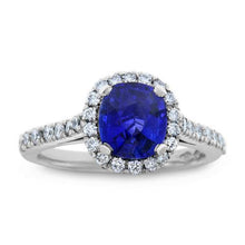 Afbeelding in Gallery-weergave laden, echte round saffier 3.25karaat ring close-up detail