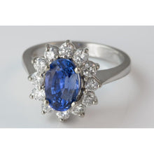Afbeelding in Gallery-weergave laden, echte round saffier 3.70karaat ring profielweergave