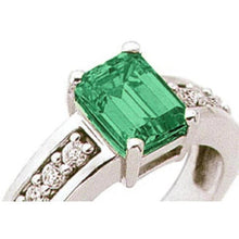 Afbeelding in Gallery-weergave laden, 3.75 ct groene smaragd en diamanten ring solitaire met accenten - harrychadent.nl