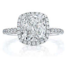Afbeelding in Gallery-weergave laden, 3.80 karaat diamanten verlovingsring Halo goud wit 14K - harrychadent.nl