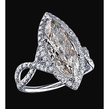 Afbeelding in Gallery-weergave laden, 3.91 Carat Marquise diamanten pave fancy Solitaire Ring met accenten - harrychadent.nl
