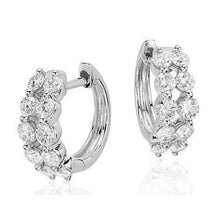 Afbeelding in Gallery-weergave laden, 3 Karaat Ronde Geslepen Echt Diamanten Met Twee Rijen Vrouwen Huggies Hoop Earring - harrychadent.nl
