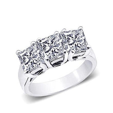 Afbeelding in Gallery-weergave laden, 3 Karaats Echt Diamanten Drie Stenen Ring Dame Massief Wit Goud - harrychadent.nl
