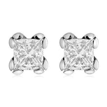 Afbeelding in Gallery-weergave laden, 4 ct Big Princess Cut Solitaire Diamond Stud Earring 14K witgoud - harrychadent.nl