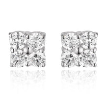 Afbeelding in Gallery-weergave laden, 4 ct ronde diamanten dames oorknopjes 14k witgoud - harrychadent.nl