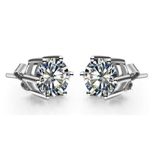 Afbeelding in Gallery-weergave laden, 4 ct sprankelende ronde geslepen diamanten dames oorknopjes wit goud 14k - harrychadent.nl