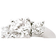 Afbeelding in Gallery-weergave laden, 4 karaat 3 stenen diamanten verlovingsring wit goud 14K Nieuw - harrychadent.nl