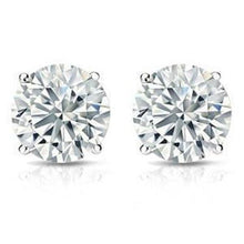 Afbeelding in Gallery-weergave laden, 4 karaat grote ronde diamanten Stud Earring White Solid Gold Fine Jewelry - harrychadent.nl
