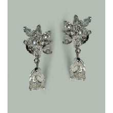 Afbeelding in Gallery-weergave laden, 4 karaat peervorm Marquise Diamant Dangle hangende oorbellen - harrychadent.nl