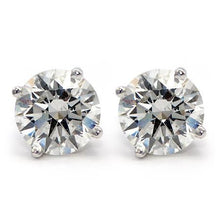 Afbeelding in Gallery-weergave laden, 4 karaat rondes sprankelende diamanten dame oorknopjes wit goud 14k - harrychadent.nl