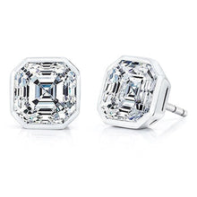 Afbeelding in Gallery-weergave laden, 4 karaats Solitaire Asscher geslepen diamanten oorknopjes - harrychadent.nl