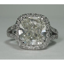 Afbeelding in Gallery-weergave laden, 4 karaats kussen midden diamanten Halo ring wit gouden sieraden - harrychadent.nl