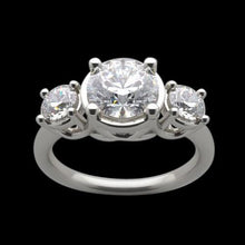 Afbeelding in Gallery-weergave laden, 4 karaats lucida diamanten drie stenen ring verlovingswit gouden sieraden - harrychadent.nl