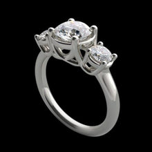 Afbeelding in Gallery-weergave laden, 4 karaats lucida diamanten drie stenen ring verlovingswit gouden sieraden - harrychadent.nl