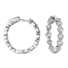 Afbeelding in Gallery-weergave laden, 4 karaats ronde diamant wit goud 20 pointer diamanten hoepeloorring Nieuw - harrychadent.nl
