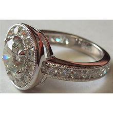 Afbeelding in Gallery-weergave laden, 4,00 ct grote diamanten ring ronde diamanten halo ring platina - harrychadent.nl