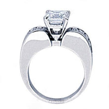 Afbeelding in Gallery-weergave laden, 4,25 ct. Diamanten verlovingsring Emerald Cut Solitaire met accenten - harrychadent.nl