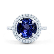 Afbeelding in Gallery-weergave laden, 4,25 karaat tanzaniet en diamanten ring wit goud 14K - harrychadent.nl