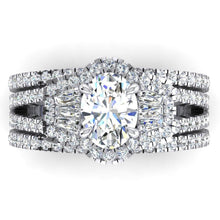 Afbeelding in Gallery-weergave laden, 4,50 karaat ovale geslepen diamanten jubileumring met gespleten schacht - harrychadent.nl