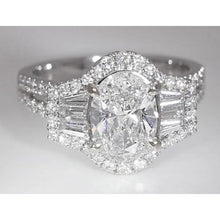 Afbeelding in Gallery-weergave laden, 4,50 karaat ovale geslepen diamanten jubileumring met gespleten schacht - harrychadent.nl
