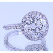 Afbeelding in Gallery-weergave laden, 4,50 karaat ronde diamanten jubileumring Halo-instelling - harrychadent.nl