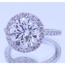 Afbeelding in Gallery-weergave laden, 4,50 karaat ronde diamanten jubileumring Halo-instelling - harrychadent.nl